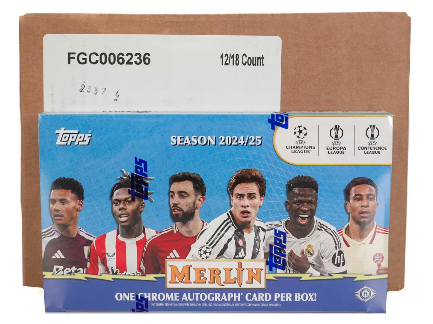 2024/25 Topps Chrome Merlin UEFA Club Competitions Soccer Hobby 12-Box Case