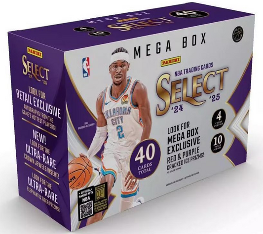 2024/25 Panini Select Basketball Mega Box (Red & Purple Cracked Ice!)