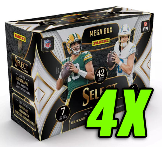 RANDOM TEAM BREAK - (4X) 2024 Panini NFL Select Football Trading Card Mega Box