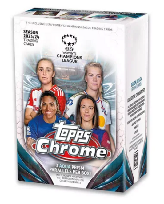 Collectible 2023/24 Topps UEFA Women's Champions League Chrome Soccer Blaster Box