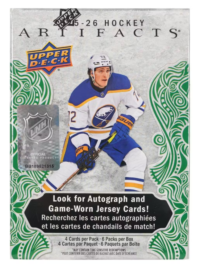 2025/26 Upper Deck Artifacts Hockey 6-Pack Blaster Box