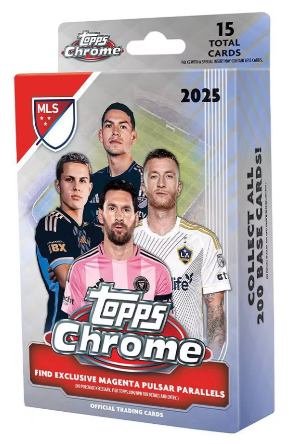 2025 Topps MLS Chrome Soccer Trading Card Hanger Box